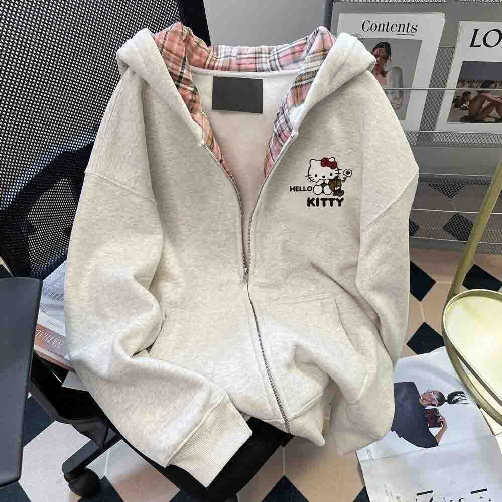 Winter Clothing Items - Sweater Hoodie Wanita Hello Kitty Kawaii