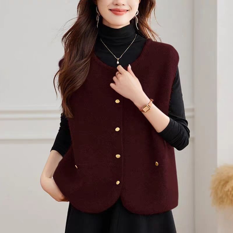 Winter Clothing Offer - Rompi Rajut Wanita Pakaian Fashion Polos