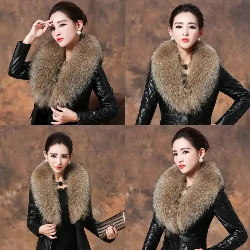Syal bulu asli kerah bulu raku - Winter Clothing Items ulasan dan harga