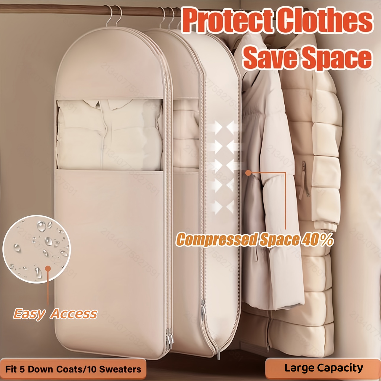 Tas Gantung Kompresi Beige, He - Winter Clothing Organizer ulasan dan harga